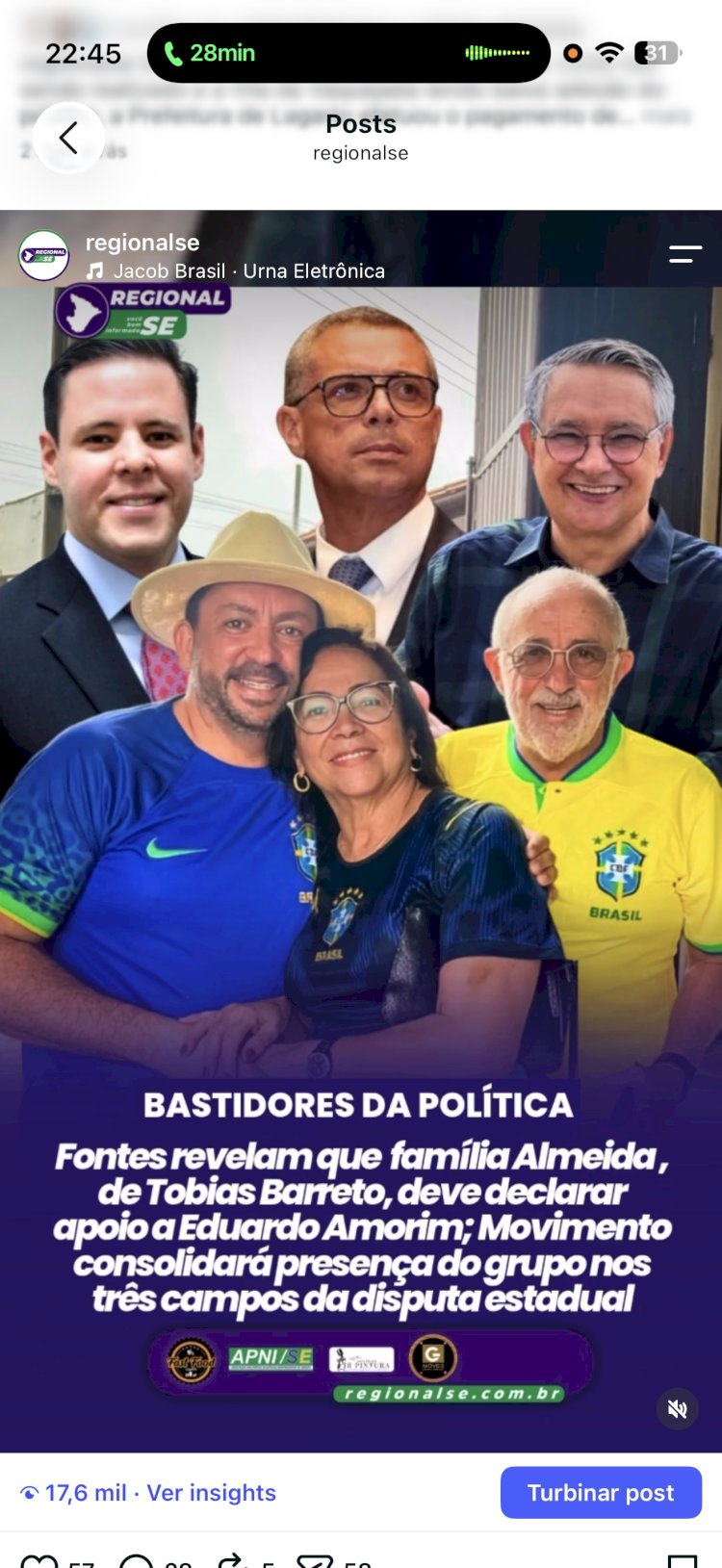 Fontes revelam que família Almeida, de Tobias Barreto, deve declarar apoio a Eduardo Amorim; Movimento consolidará presença do grupo nos três campos da disputa estadual